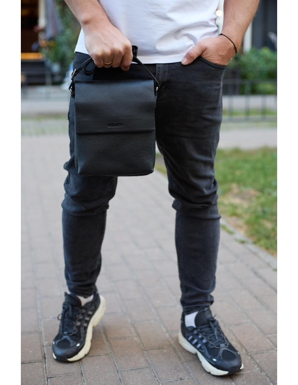 Шкіряний месенджер для чоловіка Napoli,чорна