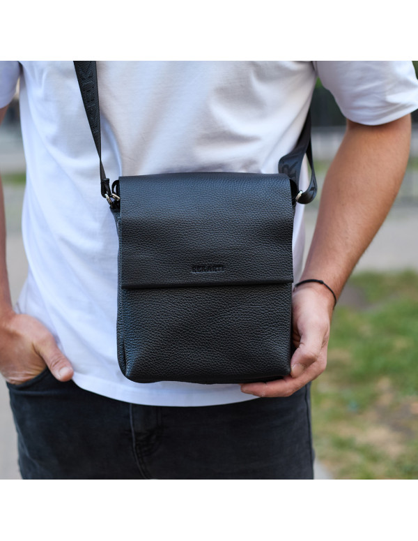 Шкіряний месенджер для чоловіка Napoli,чорна