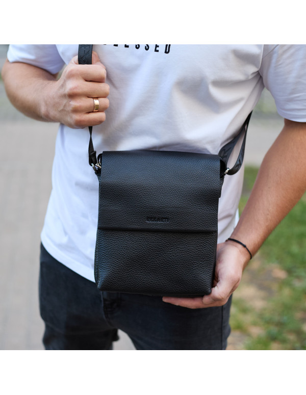 Шкіряний месенджер для чоловіка Napoli,чорна