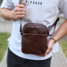 Чоловічий месенджер через плече Prato з натуральної гладкої шкіри, коричнева