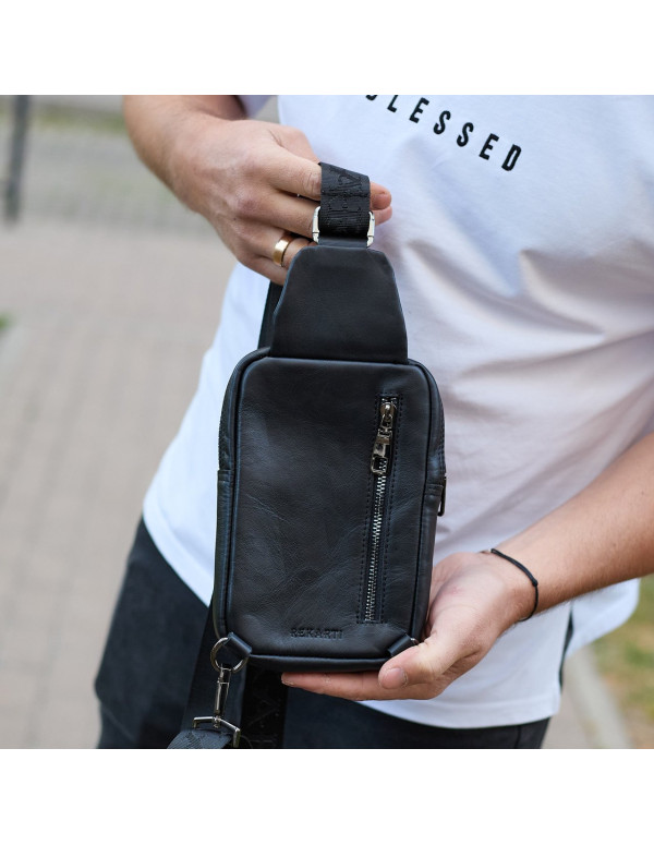 Чоловіча сумка-слінг через плече Udine, чорна