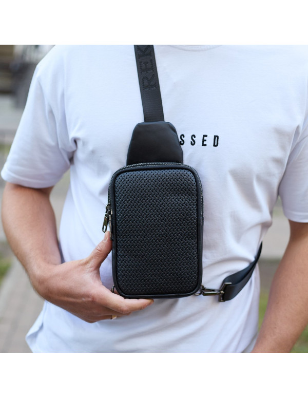 Чоловіча сумка-слінг через плече Udine, чорна