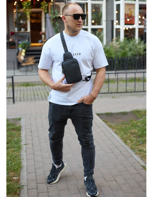 Чоловіча сумка-слінг через плече Udine, чорна