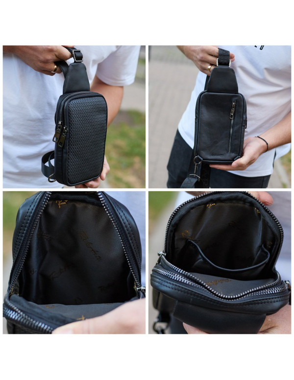Чоловіча сумка-слінг через плече Udine, чорна