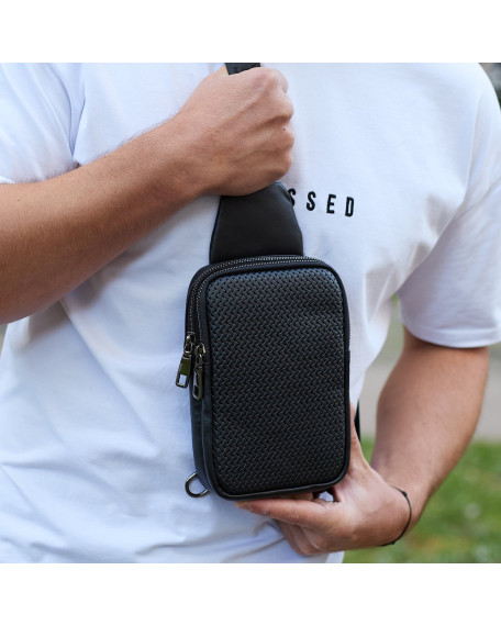 Чоловіча сумка-слінг через плече Udine, чорна