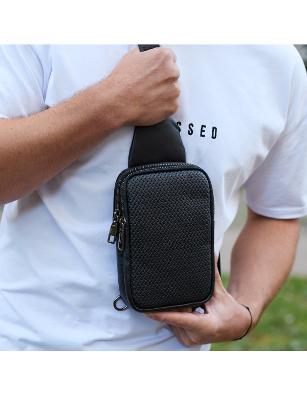 Чоловіча сумка-слінг через плече Udine, чорна