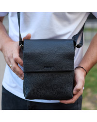 Шкіряний месенджер для чоловіка Napoli,чорна