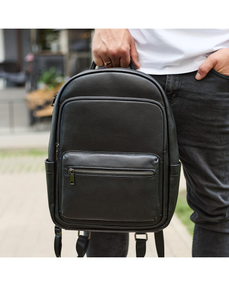 Чоловічий шкіряний рюкзак Grand, чорний