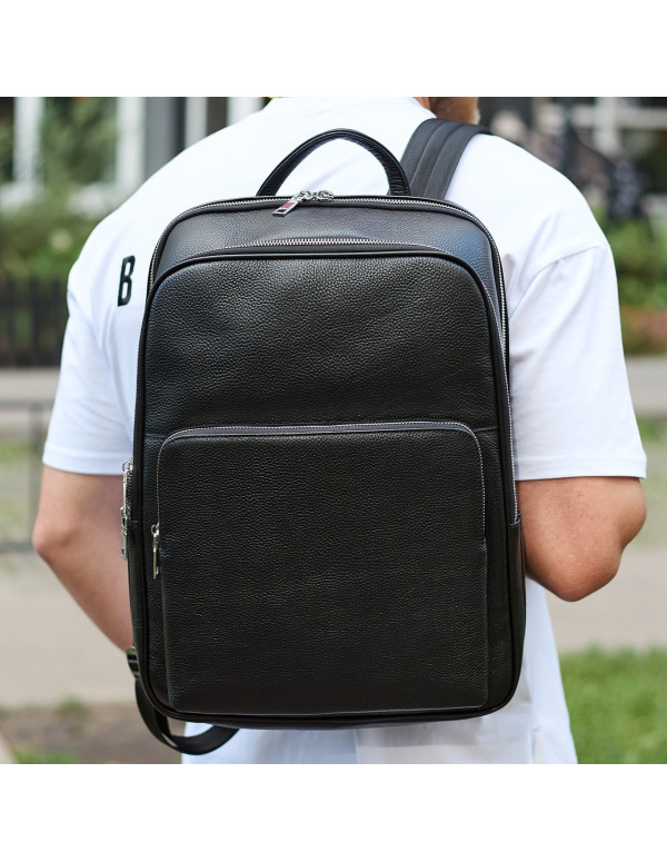 Класичний чоловічий рюкзак зі шкіри Belluno, чорний