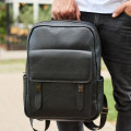Стильний чоловічий шкіряний рюкзак Valman, чорний