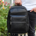 Міський чоловічий рюкзак Varn із натуральної шкіри, чорний