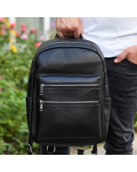 Міський чоловічий рюкзак Varn із натуральної шкіри, чорний