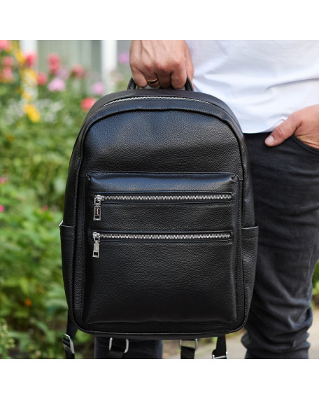 Міський чоловічий рюкзак Varn із натуральної шкіри, чорний