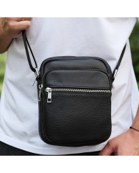 Чоловіча шкіряна барсетка Osimo, чорна