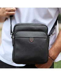 Чоловіча шкіряна сумка-барсетка Livorn, чорна