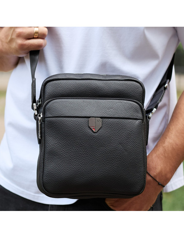 Чоловіча шкіряна сумка-барсетка Livorn, чорна