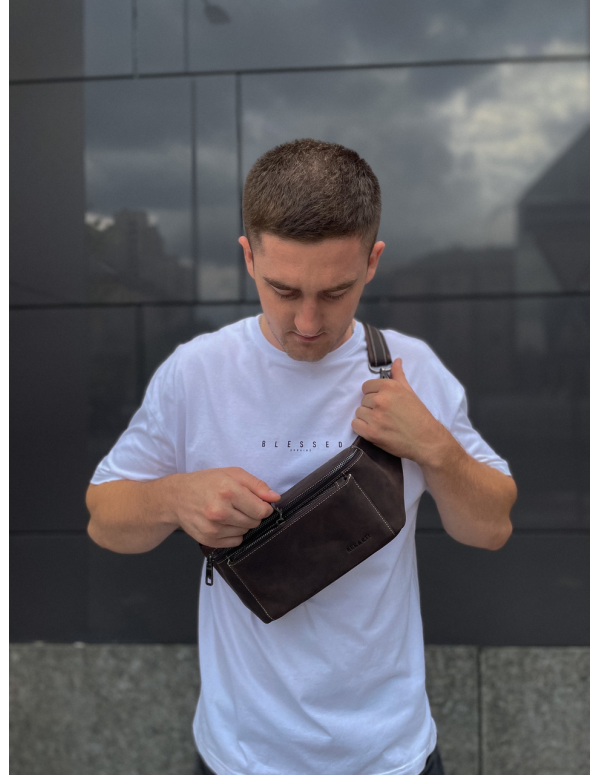 Сумка-бананка зі шкіри Melfi, коричнева