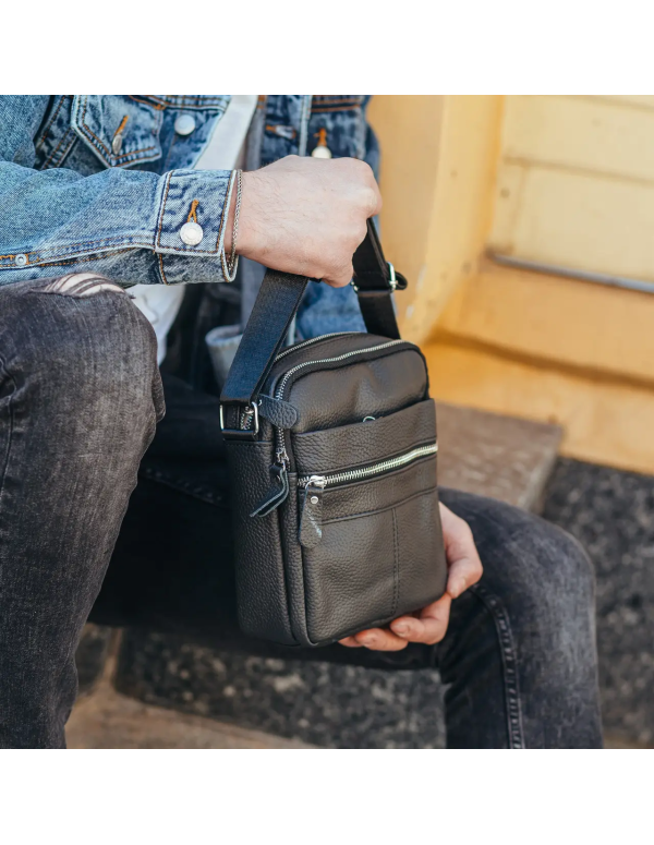 Сумка-барсетка чоловіча Solvani, чорна