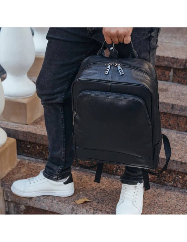 Рюкзак чоловічий шкіряний Amalfi, чорний
