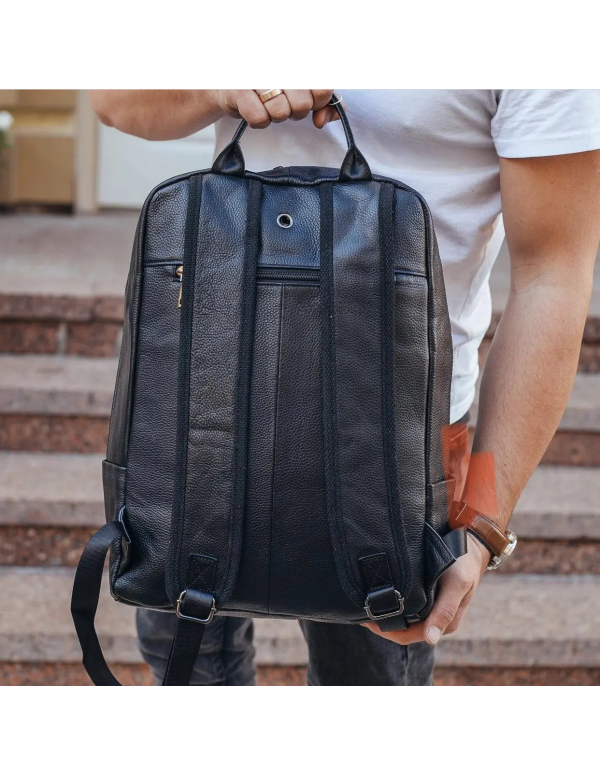Рюкзак чоловічий шкіряний Amalfi, чорний