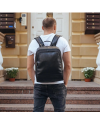 Рюкзак чоловічий шкіряний Amalfi, чорний