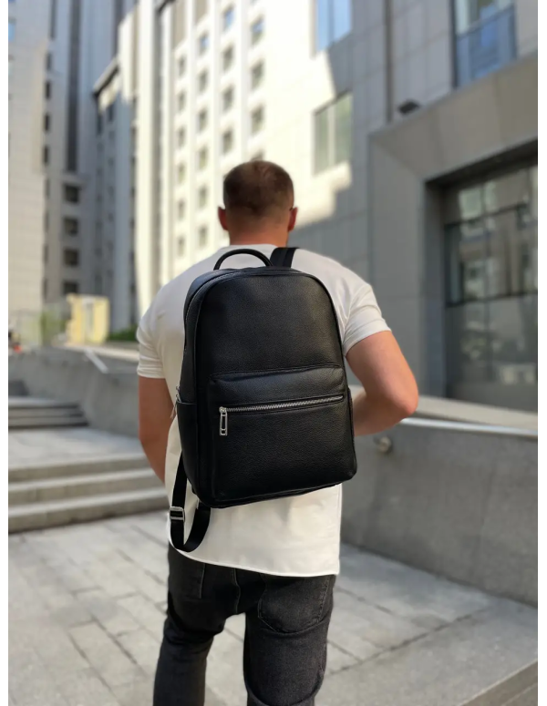 Шкіряний чоловічий рюкзак міський Calder,чорний