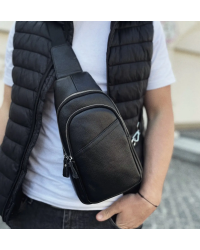 Сумка слінг чоловіча через плече Ferrara, чорна