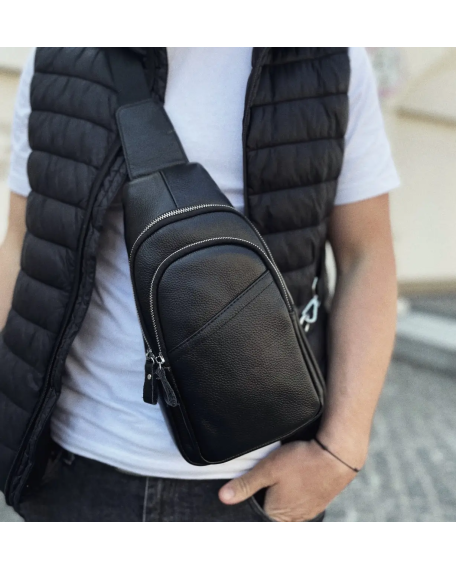 Сумка слінг чоловіча через плече Ferrara, чорна