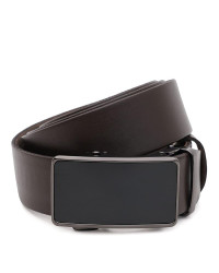 Пасок шкіряний для чоловіка 125×3.5 / ремінь на штани, коричневий