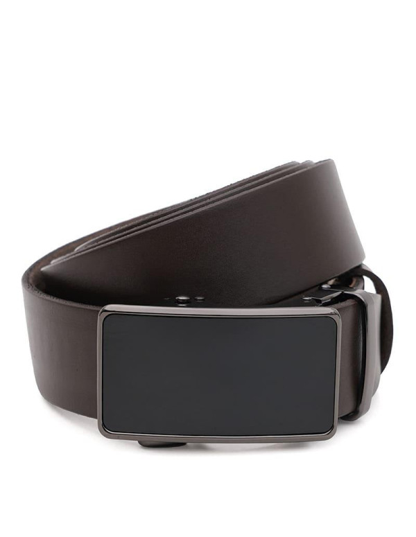 Пасок шкіряний для чоловіка 125×3.5 / ремінь на штани, коричневий