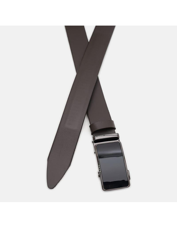 Пасок шкіряний для чоловіка 125×3.5 / ремінь на штани, коричневий