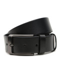 Ремінь шкіряний чоловічий 125×3.5 / пасок для брюків та джинсів, чорний