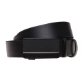 Автоматичний чоловічий пасок з пряжкою115-125×3.5 / ремінь на штани Borsa Leather, чорний