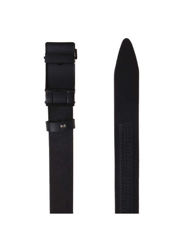 Автоматичний чоловічий пасок з пряжкою115-125×3.5 / ремінь на штани Borsa Leather, чорний