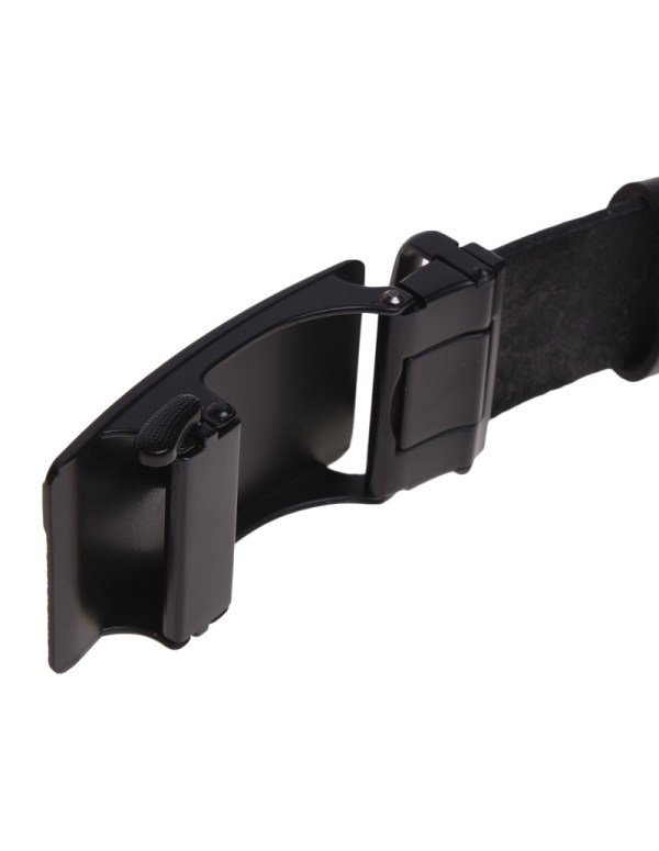 Автоматичний чоловічий пасок з пряжкою115-125×3.5 / ремінь на штани Borsa Leather, чорний