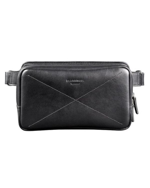 Шкіряна поясна сумка Dropbag Maxi чорна Krast BN-BAG-20-g