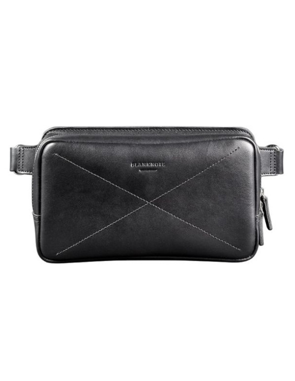 Шкіряна поясна сумка Dropbag Maxi чорна Krast BN-BAG-20-g