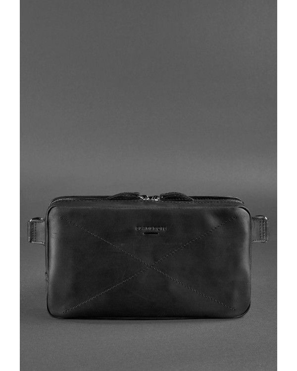 Шкіряна поясна сумка Dropbag Maxi чорна Crazy Horse - BN-BAG-20-g-kr