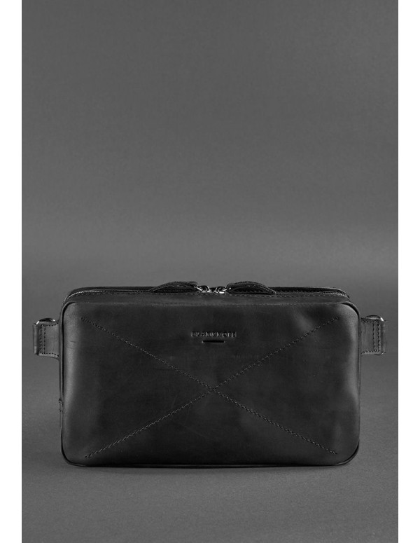 Шкіряна поясна сумка Dropbag Maxi чорна Crazy Horse - BN-BAG-20-g-kr