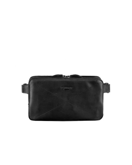 Шкіряна поясна сумка Dropbag Maxi чорна Crazy Horse