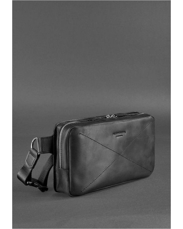 Шкіряна поясна сумка Dropbag Maxi чорна Crazy Horse - BN-BAG-20-g-kr