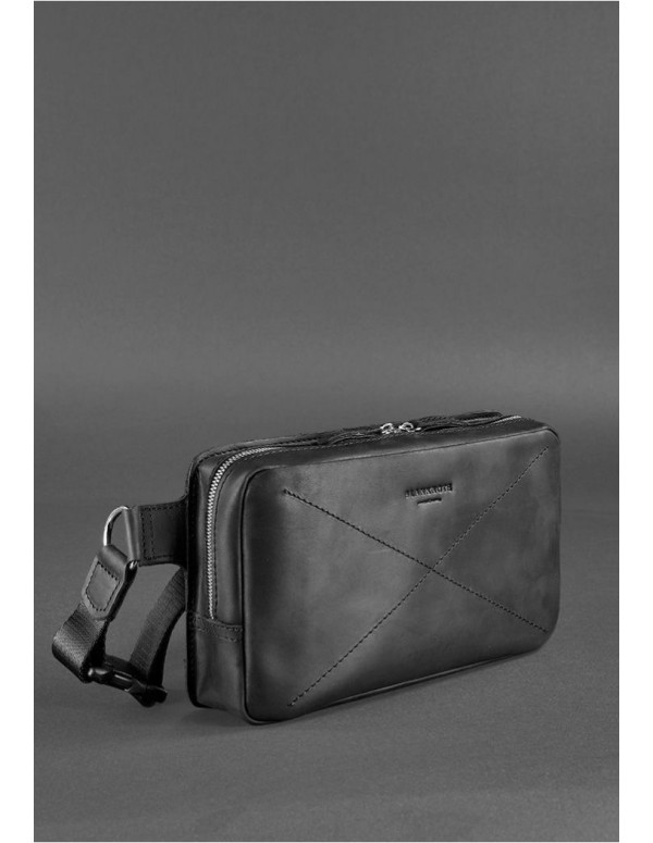 Шкіряна поясна сумка Dropbag Maxi чорна Crazy Horse - BN-BAG-20-g-kr