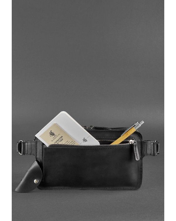 Шкіряна поясна сумка Dropbag Maxi чорна Crazy Horse - BN-BAG-20-g-kr