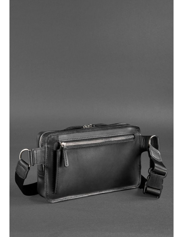 Шкіряна поясна сумка Dropbag Maxi чорна Crazy Horse - BN-BAG-20-g-kr