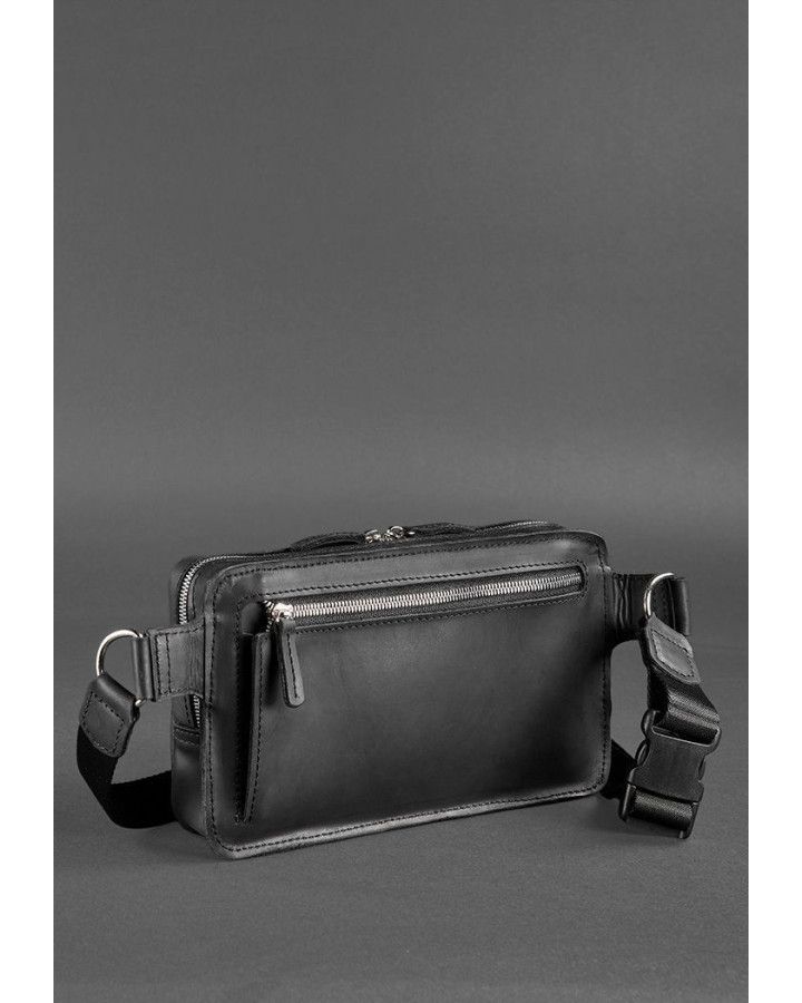 Шкіряна поясна сумка Dropbag Maxi чорна Crazy Horse - BN-BAG-20-g-kr