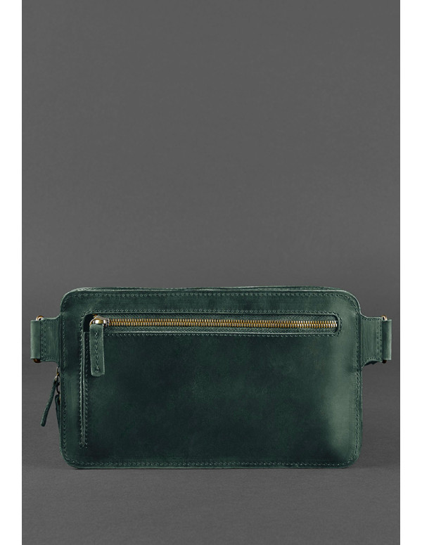 Шкіряна поясна сумка Dropbag Maxi зелена Crazy Horse - BN-BAG-20-iz