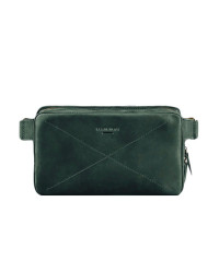 Шкіряна поясна сумка Dropbag Maxi зелена Crazy Horse