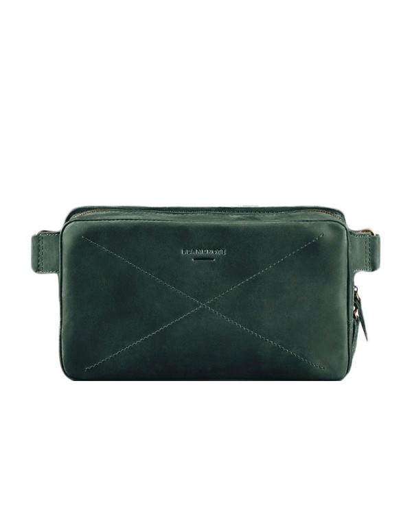 Шкіряна поясна сумка Dropbag Maxi зелена Crazy Horse - BN-BAG-20-iz