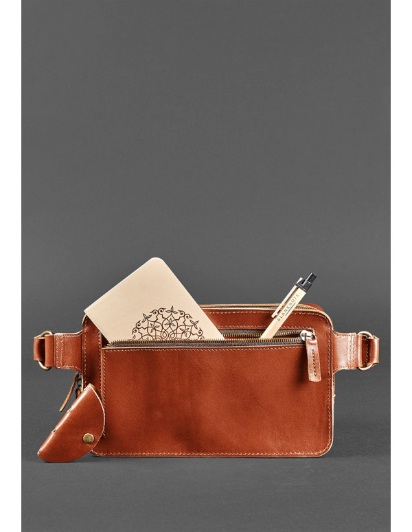 Шкіряна поясна сумка Dropbag Maxi світло-коричнева - BN-BAG-20-k