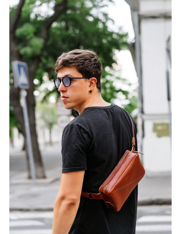 Шкіряна поясна сумка Dropbag Maxi чорна Crazy Horse - BN-BAG-20-g-kr